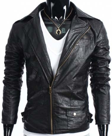 Leather jacket for mens slim fit new fashion brown