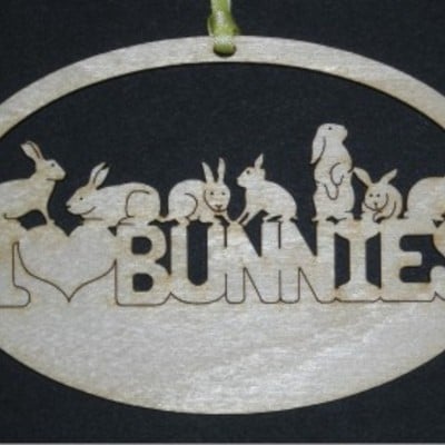 I love bunnies - wood ornament - Thumbnail 5