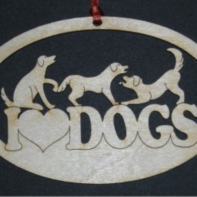 I love dogs - wood ornament - Thumbnail 5