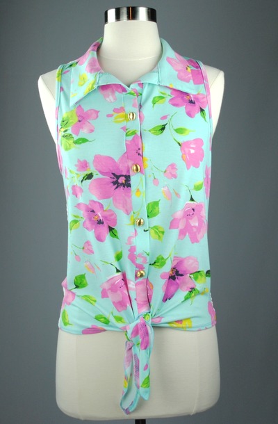 Floral sleeveless Top