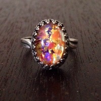 Vintage Ruby Fire Opal Ring - Thumbnail 2