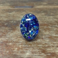 Large Cobalt Blue Opal Ring - Thumbnail 2