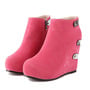 Rounded Toe Wedge Boots - Thumbnail 2