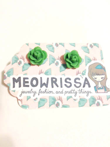 Green Flower Earring