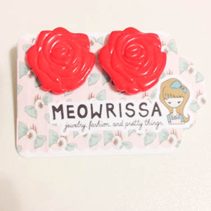 Red Rose Earrings