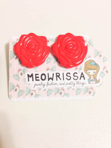 Red Rose Earrings