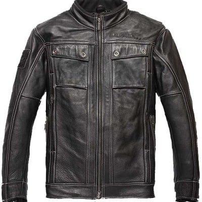 Fashion leather jacket for mens black color - Thumbnail 5