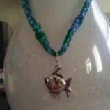 Seafoam and Ichthus necklace