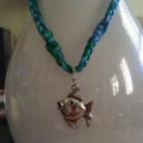 Seafoam and Ichthus necklace