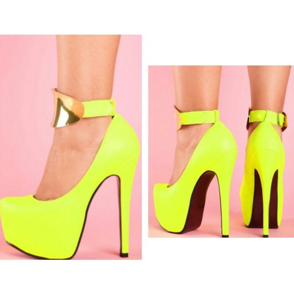 Stiletto Pump w/ Metal Ankle Strap