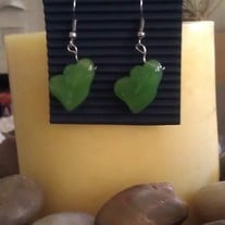Green stone earrings