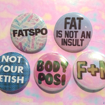 Pastel body positive pinback button set