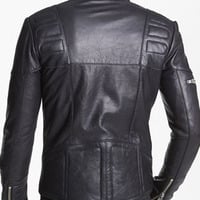 Handmade Men Black leather Jacket stylish design, Men Brando Style Slim Fit Leather Jacket - Thumbnail 1