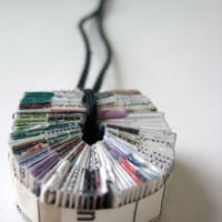 Unique Necklace - Upcycled Paper - Thumbnail 3