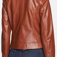 Handmade women brown Leather Jacket, women brown biker Leather Jacket, Stylish women leather jacket - Thumbnail 1