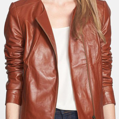 Handmade women brown leather jacket, women brown biker leather jacket, stylish women leather jacket