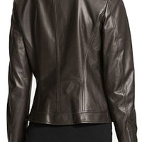 Handmade women brown Leather Jacket, women brown biker Leather Jacket, stylish women leather jacket - Thumbnail 1