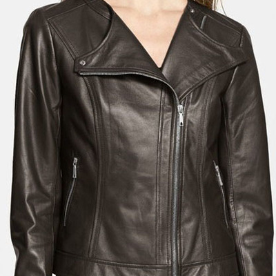 Handmade women brown leather jacket, women brown biker leather jacket, stylish women leather jacket