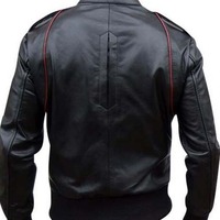 Handmade Men Black leather Jacket stylish Slim Fit Leather Jacket - Thumbnail 1