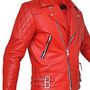 Handmade women REd  Leather Jacket, women red biker Leather Jacket, stylish women leather jacket-2