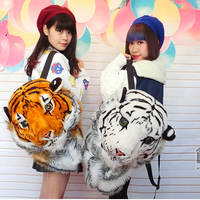 Plush tiger head shoulder backpack - Thumbnail 2