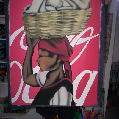 Coca cola street vender painting by wendy