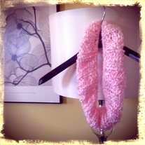 Child's Pink Ribbed Cowl