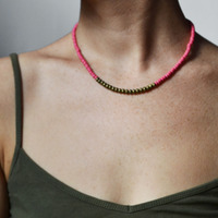 Ravishing Red, Geometric Necklace,Red Valentines Day Necklace, Beaded Jewelry - Thumbnail 3