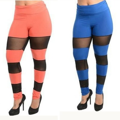 Mesh striped leggings