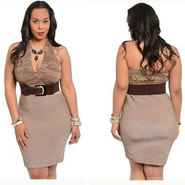 Textured Curve Halter Dress