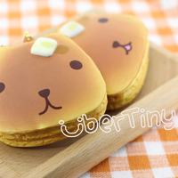 Rare* Kapibarasan Pancake (Buttered Honey) Squishy (licensed) <Original Version 1 Kapibarasan Cafe Tags> - Thumbnail 1