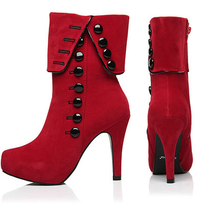 Ladies side button design boot