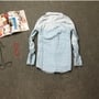 Light Wash Button Up Jean Shirt - Thumbnail 1