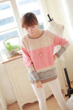 winter pullover sweater peach heart pattern