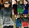 Turtleneck branch print gradient color knitting wool pullover sweaters (6 colors)