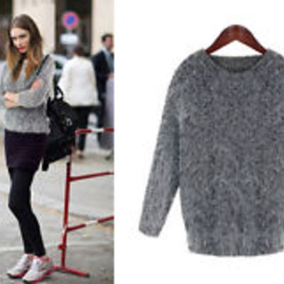 Winter new style long sleeve solid color sweater long sleeve pullover