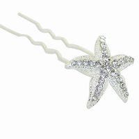 Starfish Sea Star Rhinestone Crystal Wedding Hair Stick Pin - Thumbnail 1
