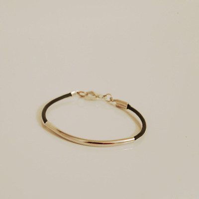 Silver tube bracelet