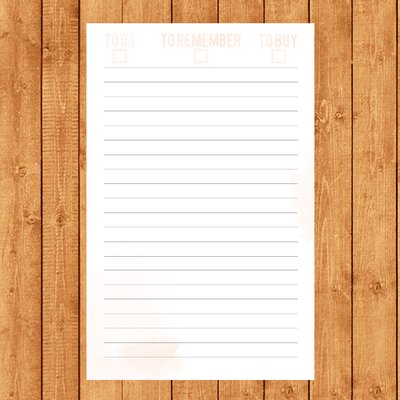 To Do, Remember, Buy Notepad