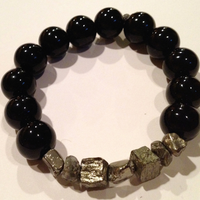 "dark knight" - pyrite bracelet 