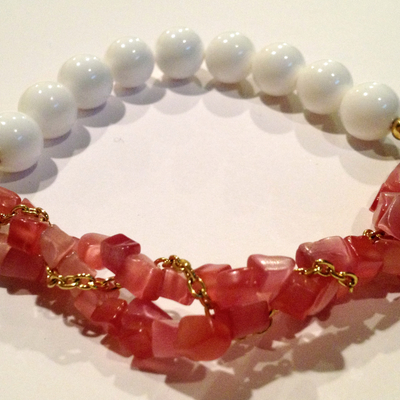 "pink plait" bracelet 