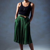 Maxi Pleated Skirt with Belt