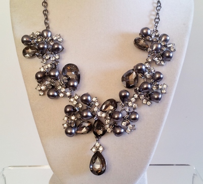 English Abbey Crystal and Pearl Necklace
