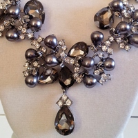 English Abbey Crystal and Pearl Necklace - Thumbnail 1