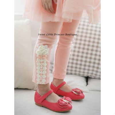 Girls flower lace leggings