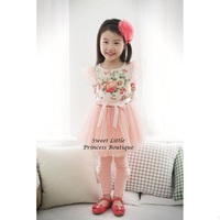 Girls Flower Lace Leggings - Thumbnail 2