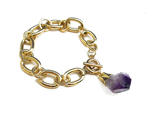 Raw Amethyst Bracelet 