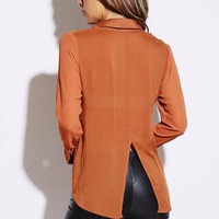 Copper button down blouse - Thumbnail 1