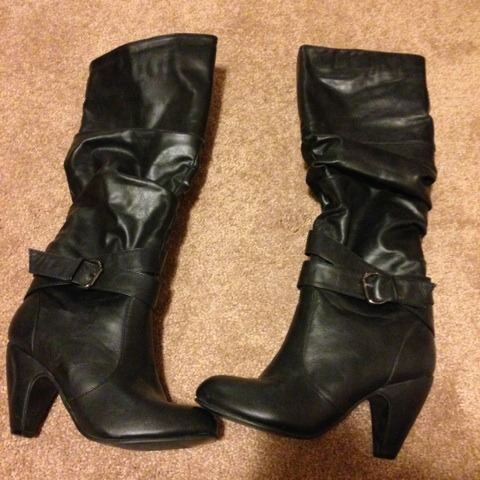 black short heeled boots (US size 6)