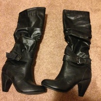black short heeled boots (US size 6)